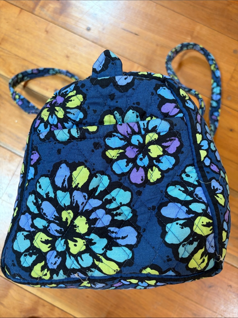 Vera Bradley Navy Quilted Floral Duffel Weekender Bag - Picture 6 of 13